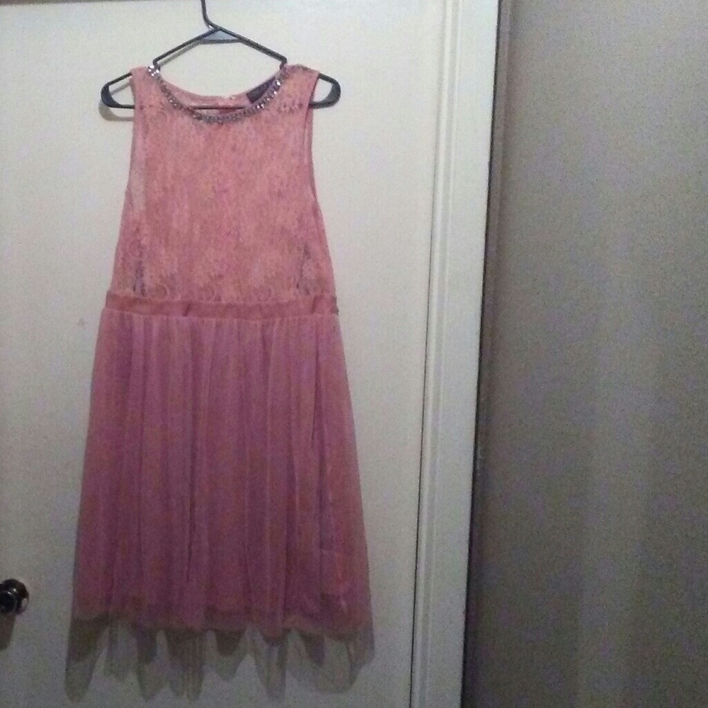 Pink lace dress